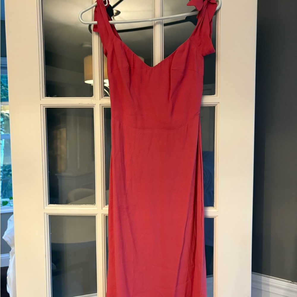 Reformation Strapless Red Dress